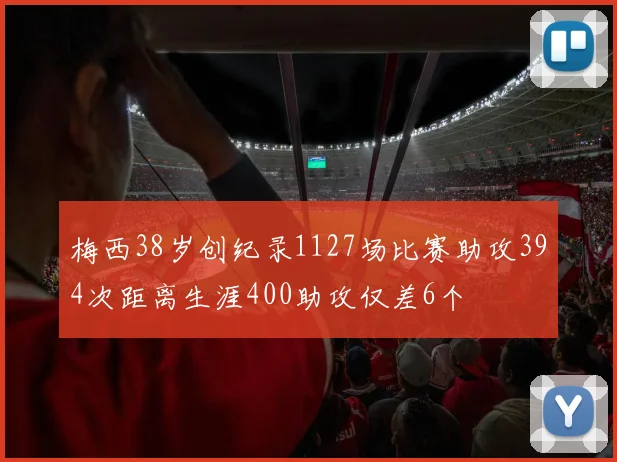 梅西38岁创纪录1127场比赛助攻394次距离生涯400助攻仅差6个